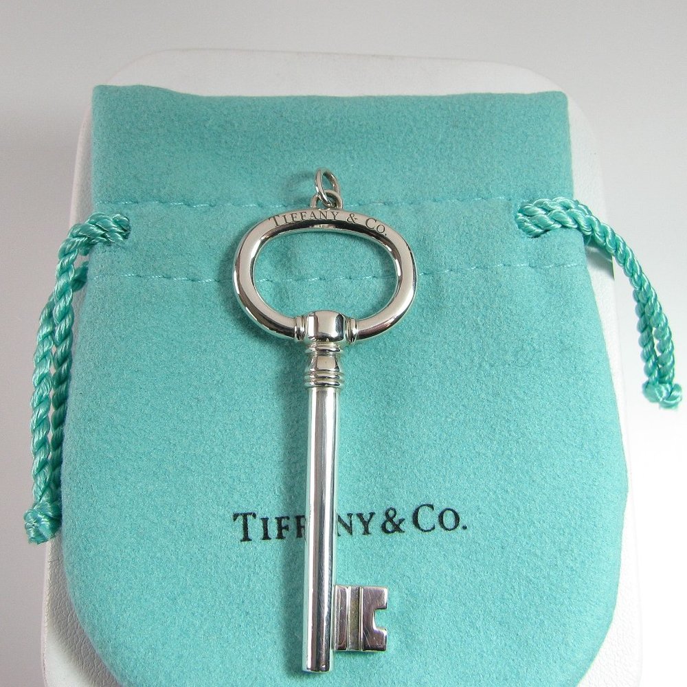 Tiffany & Co. Large 2.5" Oval Key Pendant Sterling Silver